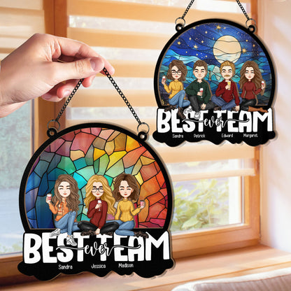 Personalized 'Best Team Ever' Suncatcher Ornament - Custom Gift for Coworkers