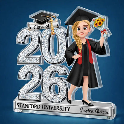 Crystal Effect Graduation Man & Woman - Personalized Plaque