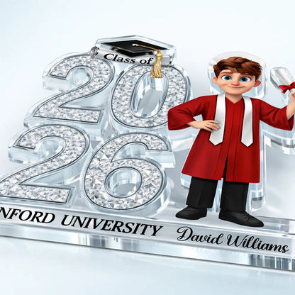Crystal Effect Graduation Man & Woman - Personalized Plaque