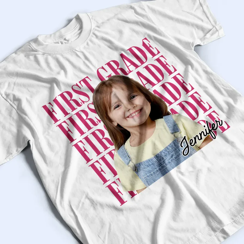 Custom Photo Kid Portrait Kindergarten - Custom Kid Shirt for Back To School | Personalized Gift for Student, Son, Daughter | Kindergarten, Pre-K, Preschool
