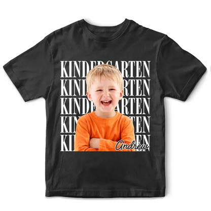 Custom Photo Kid Portrait Kindergarten - Custom Kid Shirt for Back To School | Personalized Gift for Student, Son, Daughter | Kindergarten, Pre-K, Preschool
