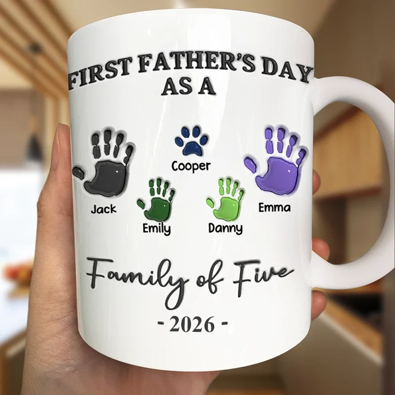 Mug material and size view - Personalized First Father's Day Mug