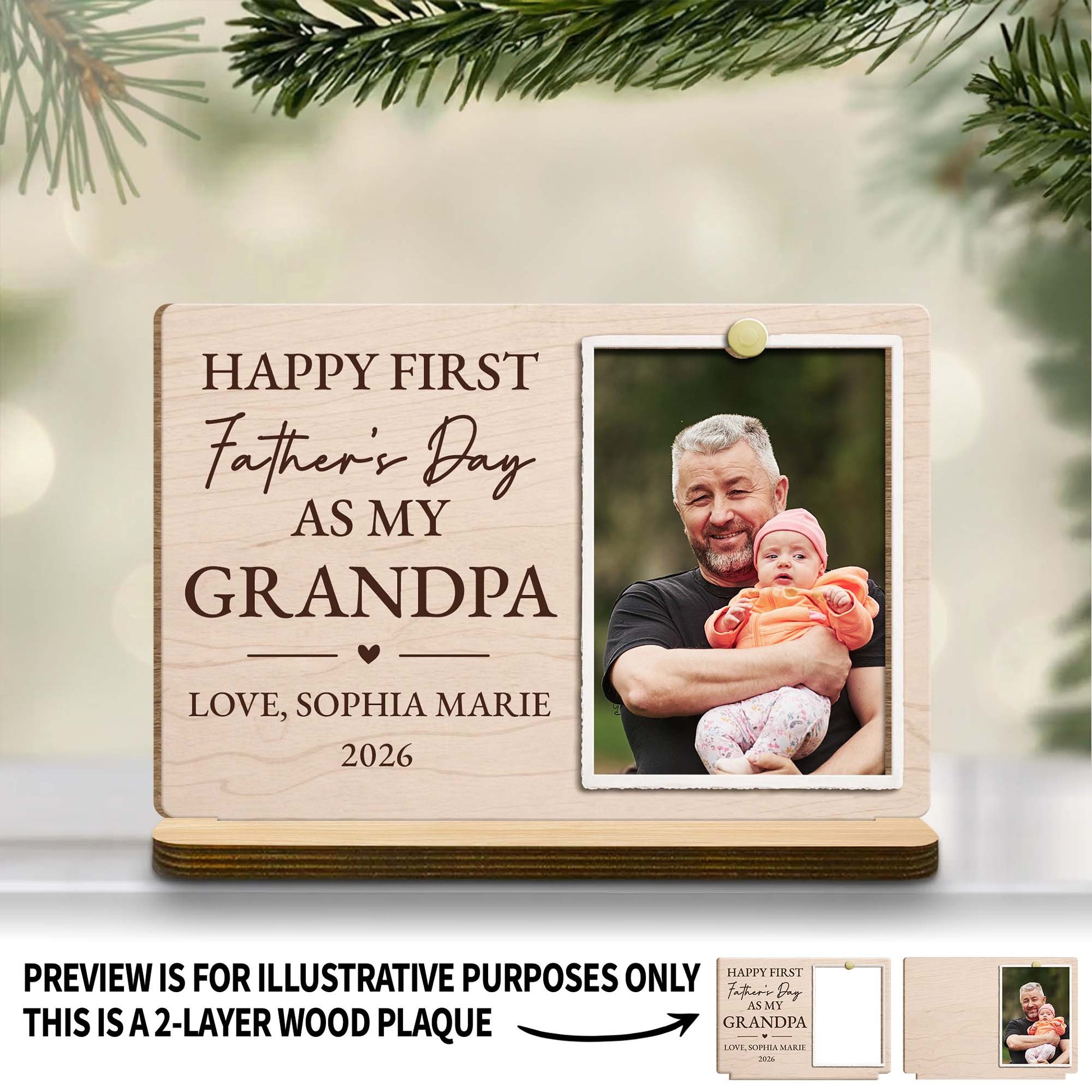 Personalized First Father's Day Grandpa Gift for Grandpa with personalized design details for meaningful gifting image 6
