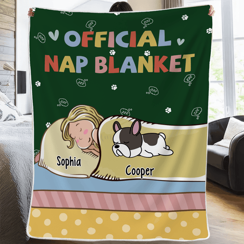 Official Nap Blanket | Personalized Gift for Dog/Cat Lovers, Pet Lovers, Dog Mom, Cat Mom, Dog Dad, Cat Dad | Blanket - PRINTS10 Store