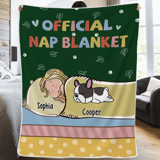 Official Nap Blanket | Personalized Gift for Dog/Cat Lovers, Pet Lovers, Dog Mom, Cat Mom, Dog Dad, Cat Dad | Blanket - PRINTS10 Store