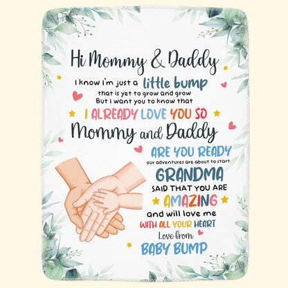 Personalized I Know I’m Just A Little Bump Blanket - New Parents Baby Shower Gift
