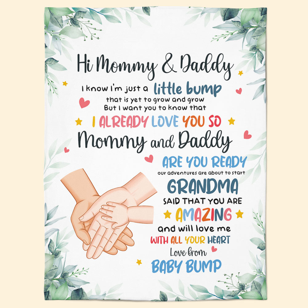 Personalized I Know I’m Just A Little Bump Blanket - New Parents Baby Shower Gift