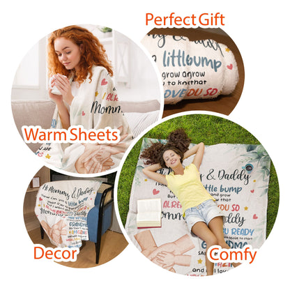 Personalized I Know I’m Just A Little Bump Blanket - New Parents Baby Shower Gift