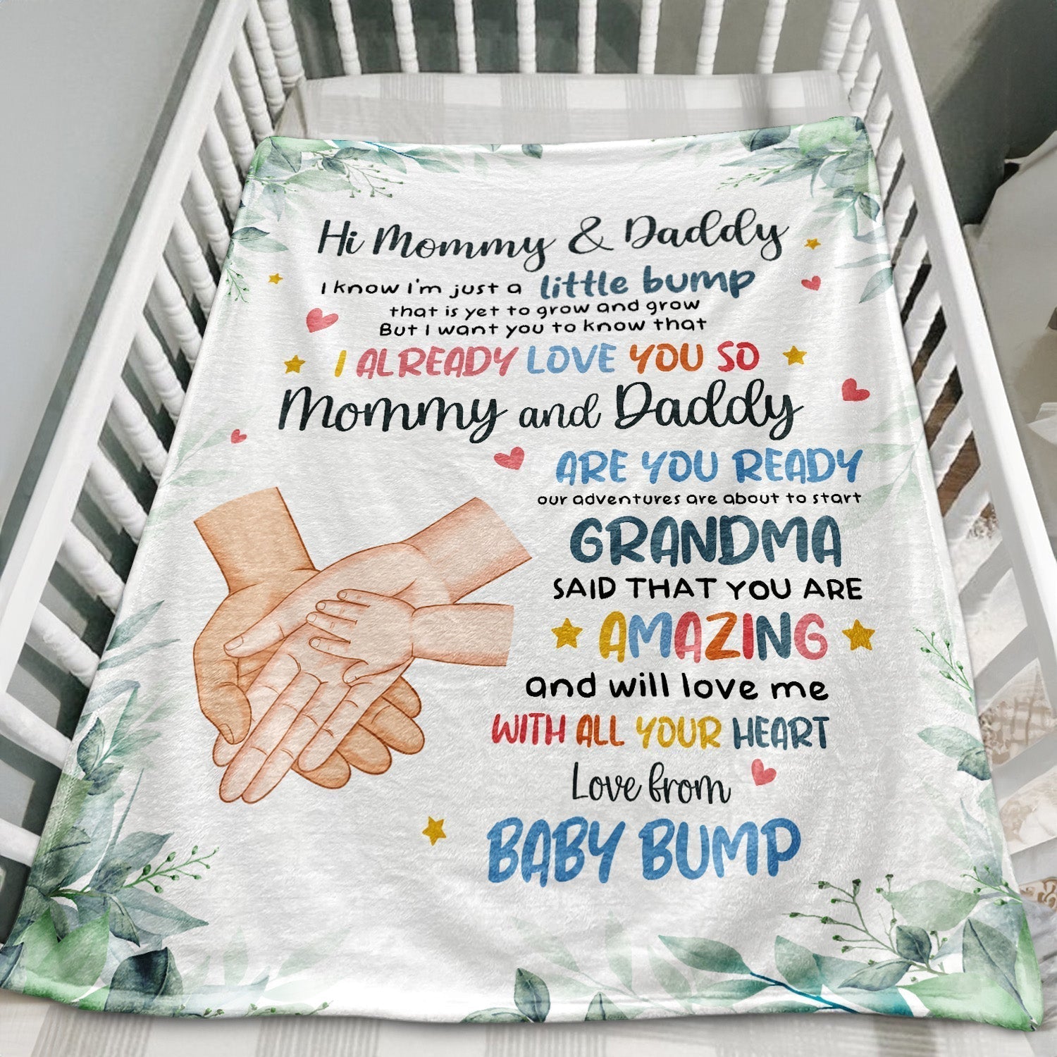 Personalized I Know I’m Just A Little Bump Blanket - New Parents Baby Shower Gift