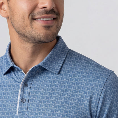 Clubhouse Performance Polo -- Bering Sea Gridline