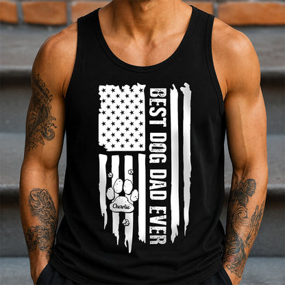 Personalized Best Dog Dad Ever Paw American Tanktop HA75 921632