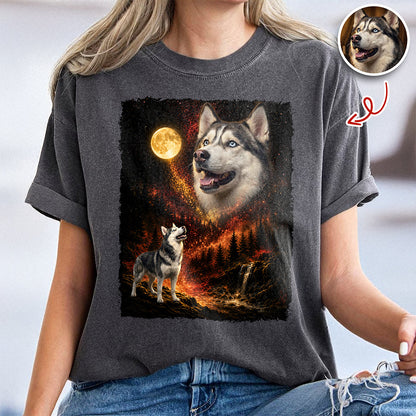 Custom Pet Photo Moon Comfort Shirt - Personalized Pet Lover Gift HO82 902934