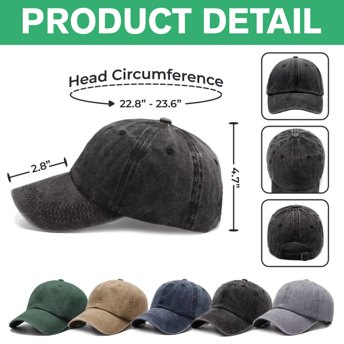 The Catfather Washed Denim Baseball Cap TH10 892997