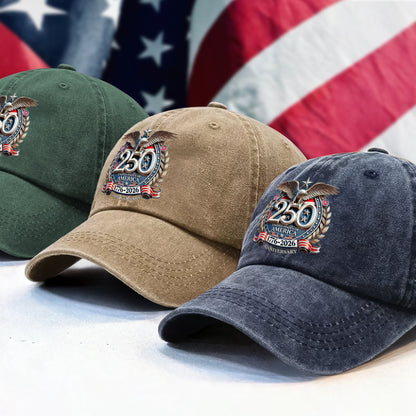 USA Eagles 250th Anniversary Semiquincentennial 1776-2026 Washed Denim Baseball Cap LM32 897785