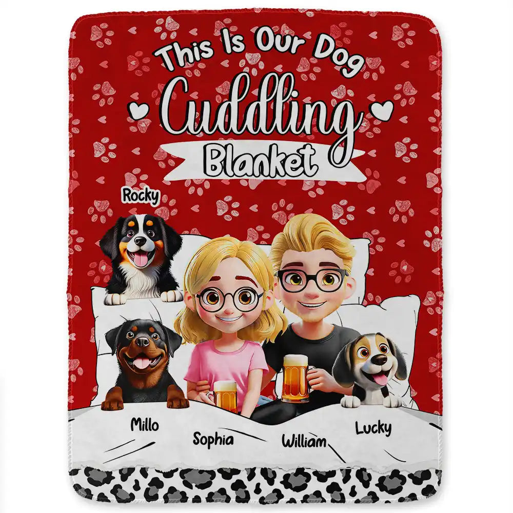 Gift For Couples,Gift For Husband,Gift For Wife,Gift For Boyfriend,Gift For Girlfriend,Dog Lovers,Dog Mom,Dog Dad,Dog Couple,Pet Lovers,Pet Mom,Pet Dad,Pet Couple,Love - Our Dog Cuddling Blanket - Personalized Fleece Blanket, Sherpa Blanket