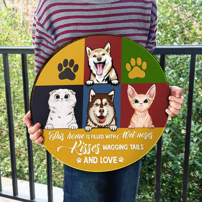 Personalized Wood Sign for Pet Lovers: "Beware of the Wigglebutts" Door Art