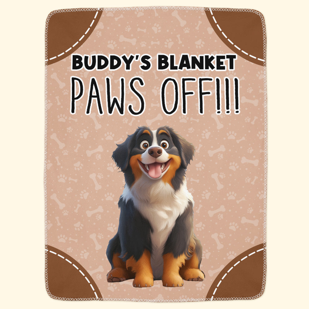 Personalized Paws Off Blanket - Funny Gift For Dog Lovers