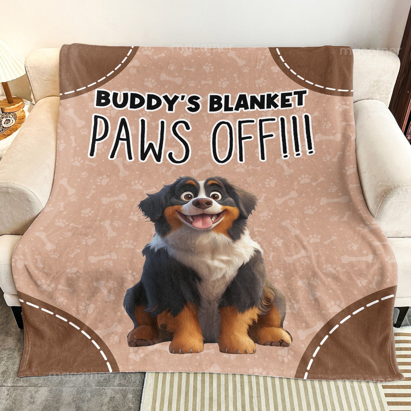 Personalized Paws Off Blanket - Funny Gift For Dog Lovers