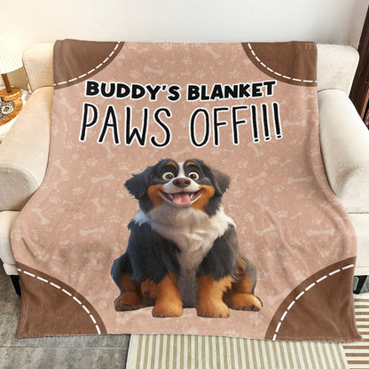 Personalized Paws Off Blanket - Funny Gift For Dog Lovers