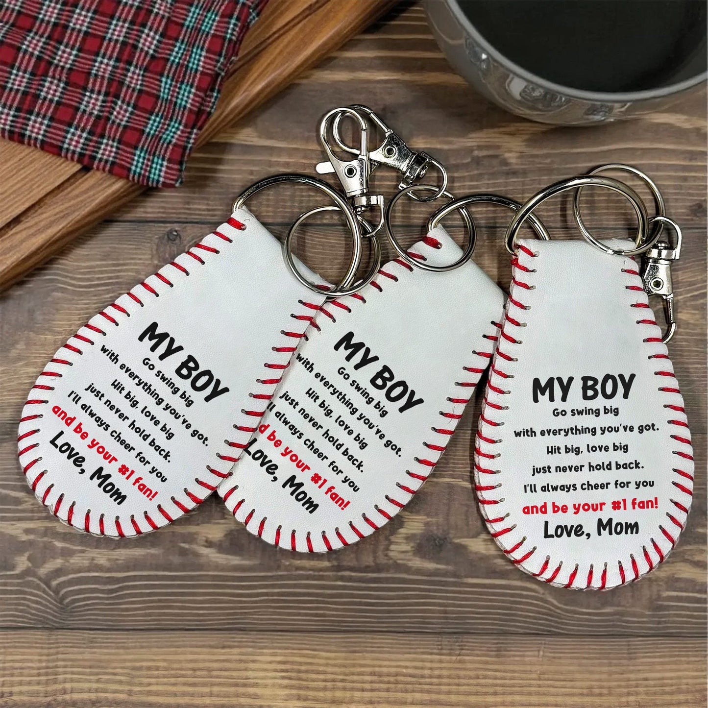 Personalized Baseball Keychain for Son/Grandson with personalized design details for meaningful gifting image 6
