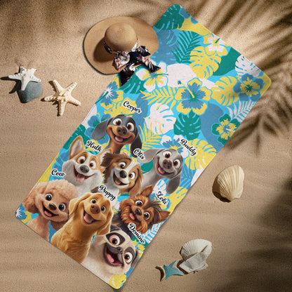 Summer With Dog- Personalized Beach Towel