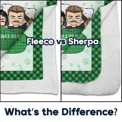 Gift For Couples,Pet Couple,Cat Lovers,Dog Lovers,Happy - This Is Our Cuddling Blanket Pet Lovers - Personalized Fleece Blanket, Sherpa Blanket