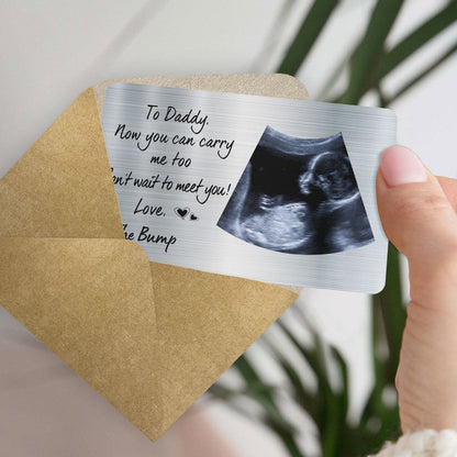 Wallet Card material and size view - Ultrasound Gift For Dad