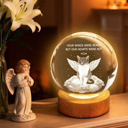 Your Light Will Always Shine in My Heart - Personalized Pet Memorial Crystal Ball LED Night Light