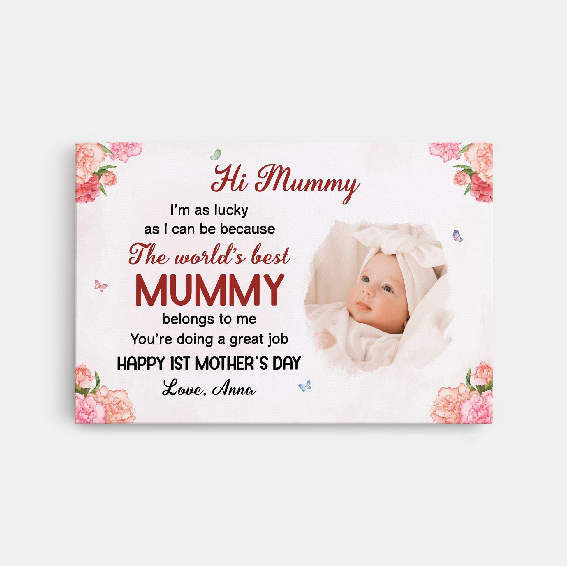 Personalized Happy 1st Mother’s Day Canvas / Poster - Custom Photo Gift from Baby