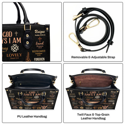 God Says I Am - Personalized Leather Handbag MB21