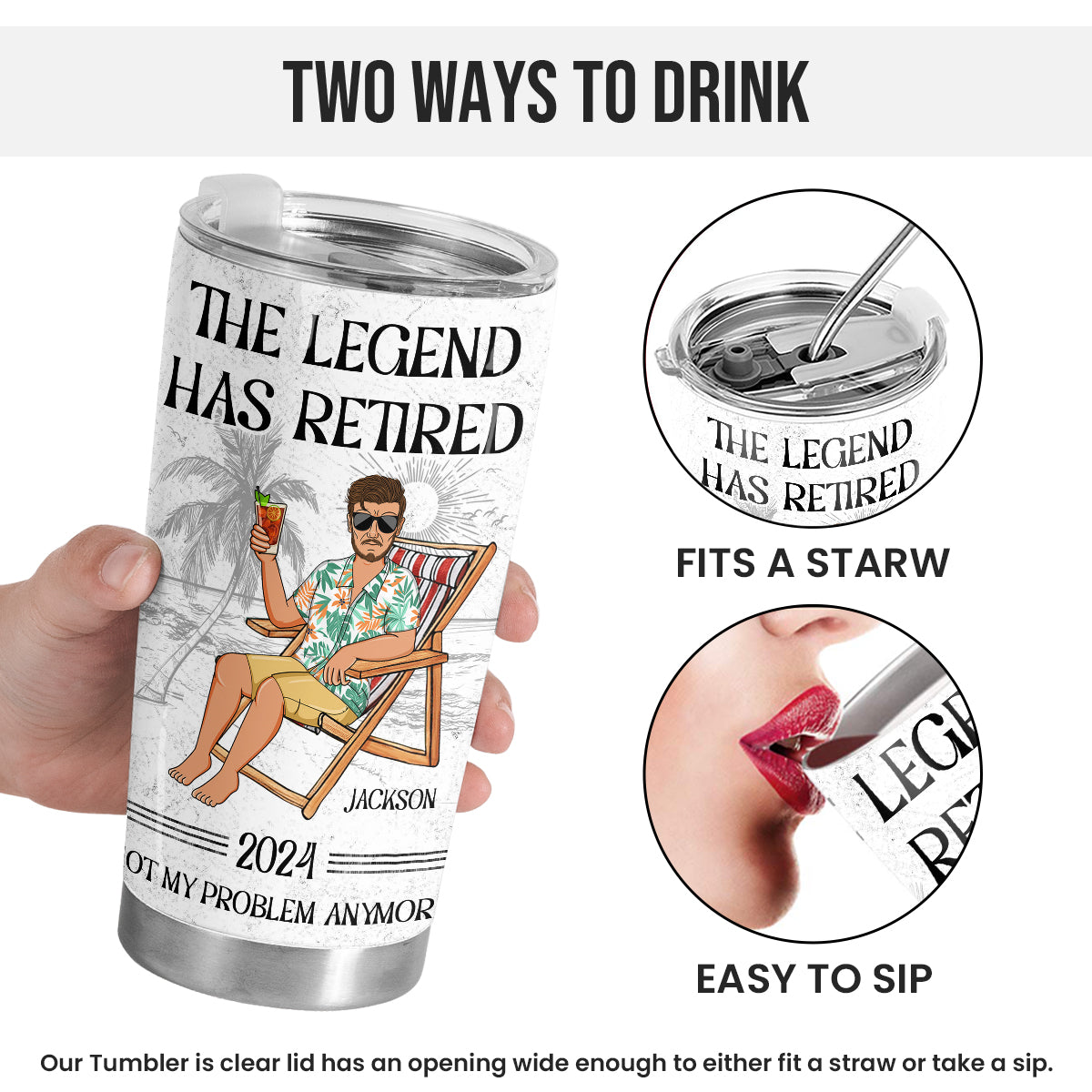 Humorous Personalized Retirement Tumbler Gift: The Legend Has Retired