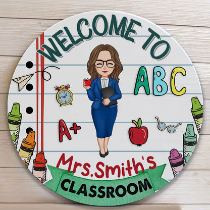 Personalized 'Welcome To Our Classroom' Wood Sign - Custom Teacher Gift