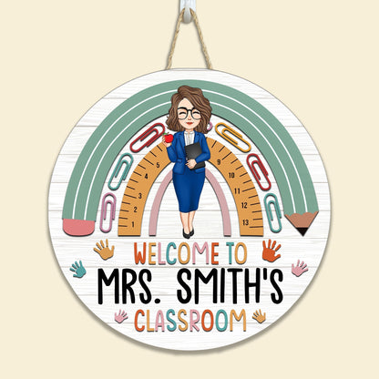 Custom Teacher 'Welcome To My Classroom' Wood Sign - Personalized Decor