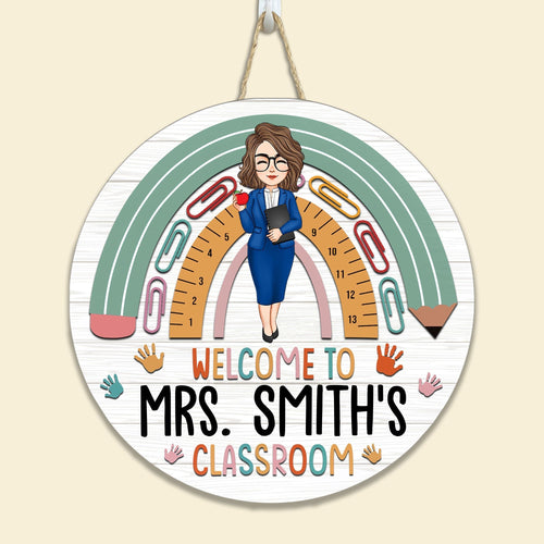 Custom Teacher 'Welcome To My Classroom' Wood Sign - Personalized Decor