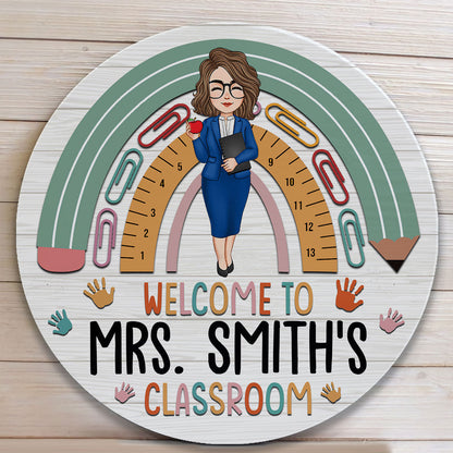 Custom Teacher 'Welcome To My Classroom' Wood Sign - Personalized Decor