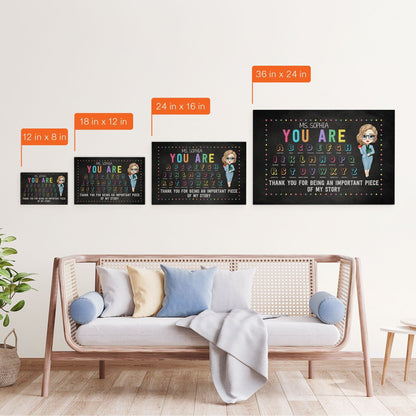 Personalized Teacher Canvas: 'Important Piece of My Story' Thank You