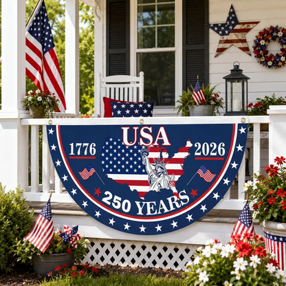 USA 250 Years 1776 - 2026 Non-Pleated Fan Flag TH10 170157