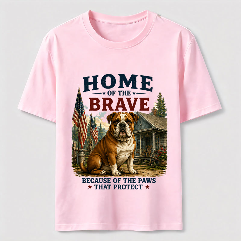 Home of the Brave Patriotic Bulldog T-Shirt