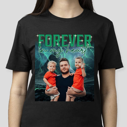GeckoCustom Custom Face Portrait Photo With Retro Style Shirt K228 889685 Basic Tee / Black / S