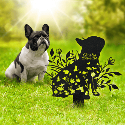 GeckoCustom Custom Floral Dog Memorial Garden Stake TH10 891687