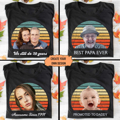 GeckoCustom Personalized Custom Photo Dog Shirt, Dog Vintage Retro Photo Shirt, Gift For Dog Lover
