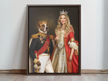 Pet Portrait, Human and pet custom portrait, Birthday Gift Idea, Funny Dog Portrait, Gift For Him, Dog Portrait, Man Cave, Gift for husband
