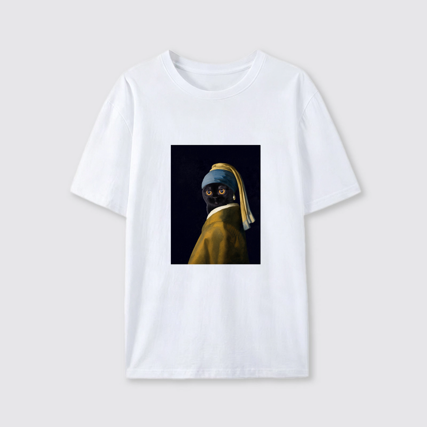 Pet with Pearl Earrings - Customized T-shirt