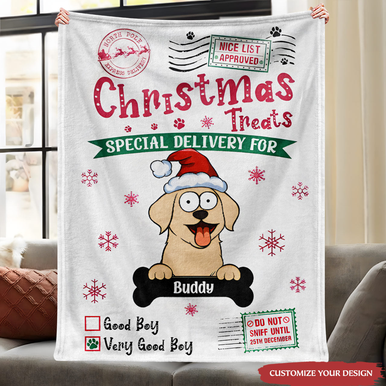 Christmas Treats Special Delivery - Personalized Blanket