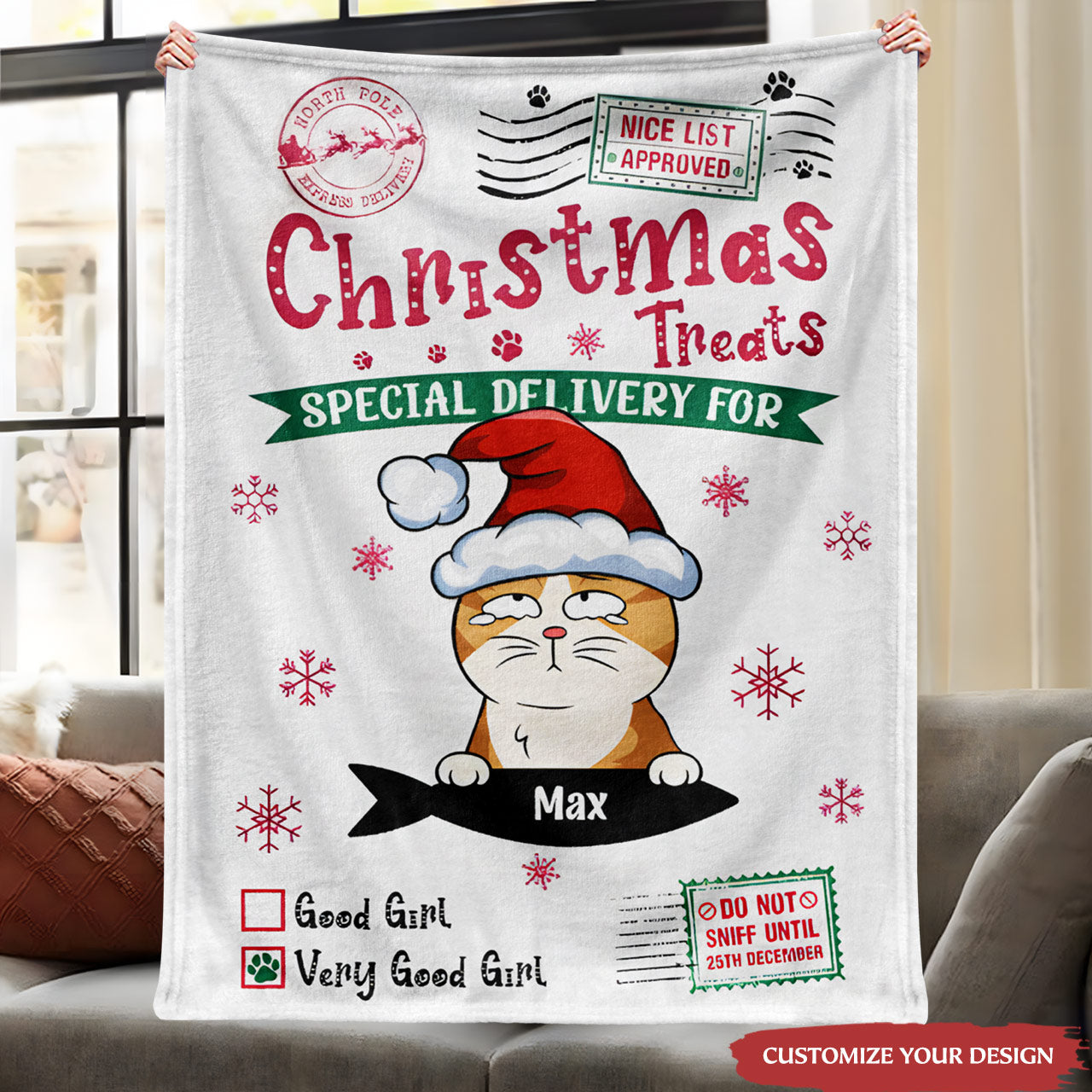 Christmas Treats Special Delivery - Personalized Blanket