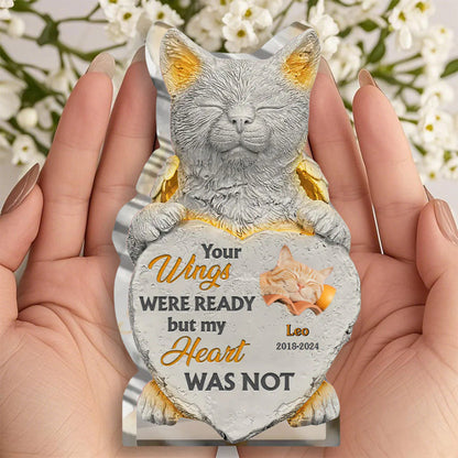 Custom Cat Memorial Acrylic Plaque for Cat Lovers with personalized design details for meaningful gifting