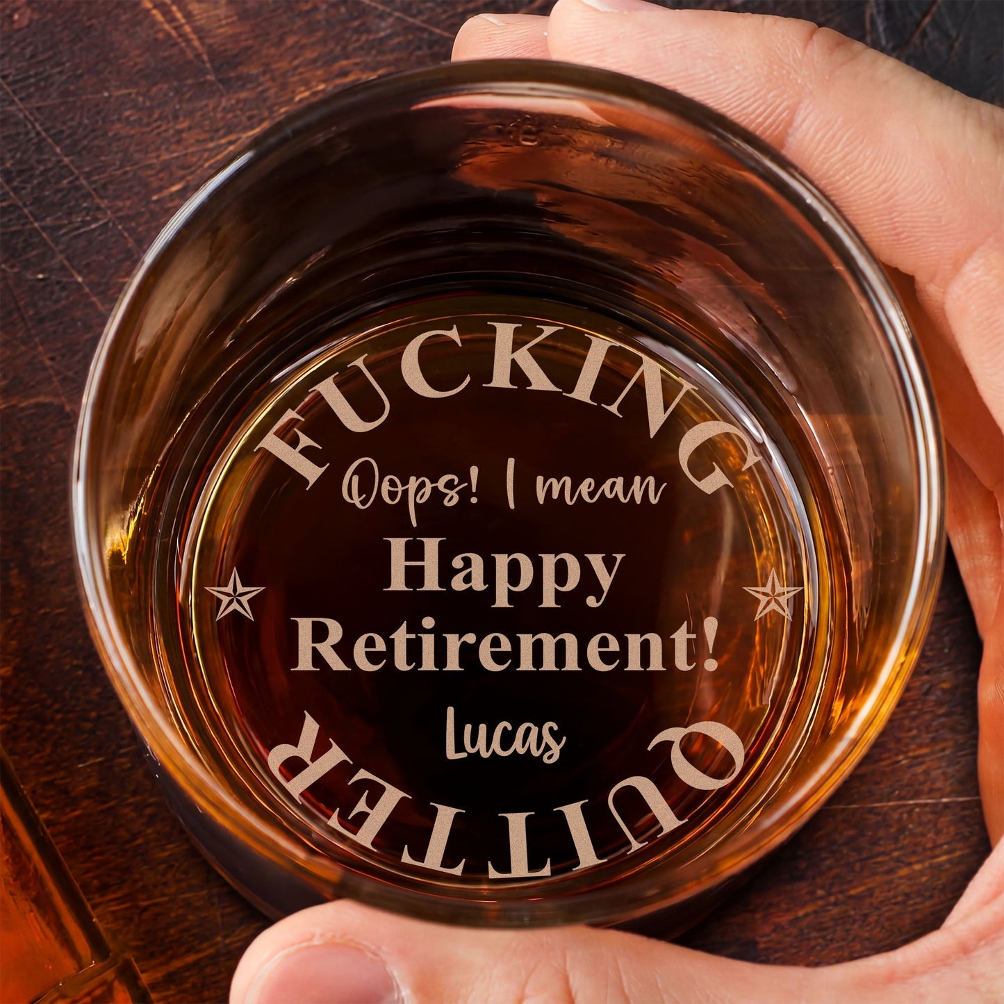 Personalized Retirement Whiskey Glass personalization view for Coworker / Boss